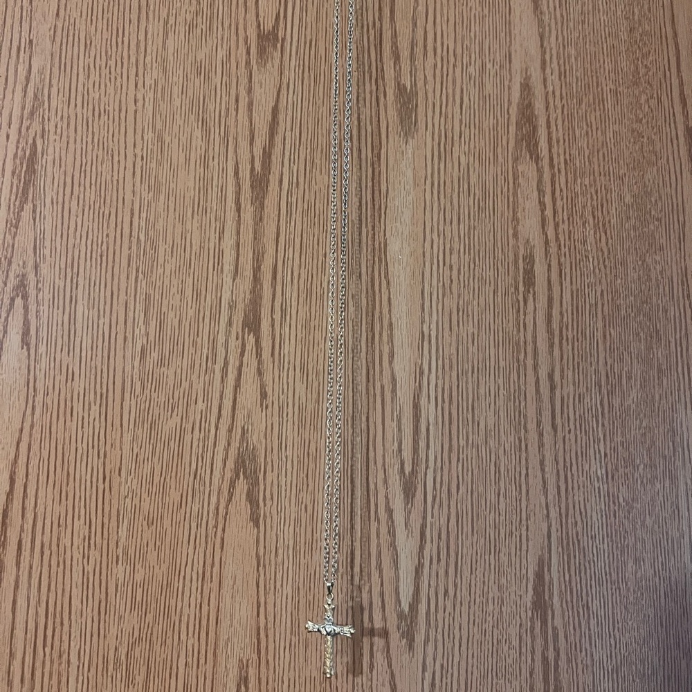 Cross Necklace w the Claddagh Trinity